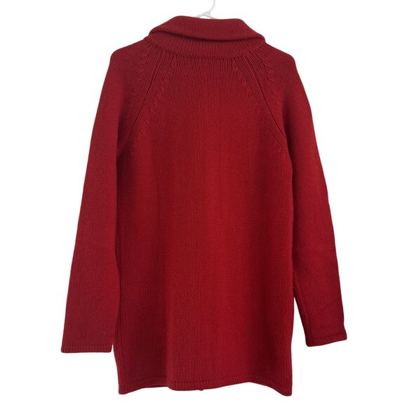 Christopher Fischer Women's Red Knitted Long Sleeve Collared Sweater Cardigan S - Picture 4 of 8